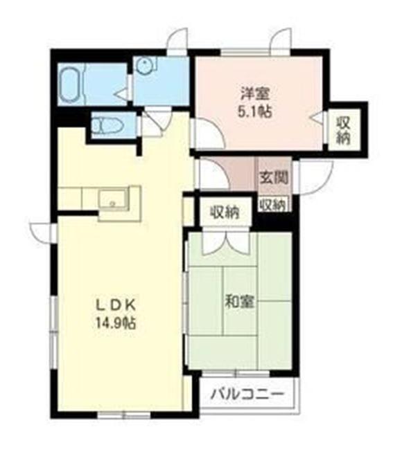 フォートタウン大谷地C(2LDK/1階)の間取り写真