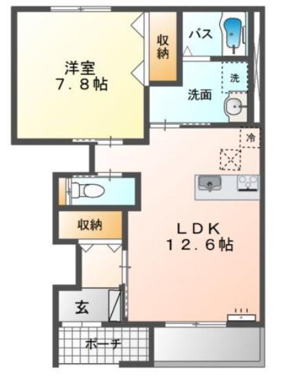 ルーヴル西法寺/ 2F(2LDK/2階)の間取り写真