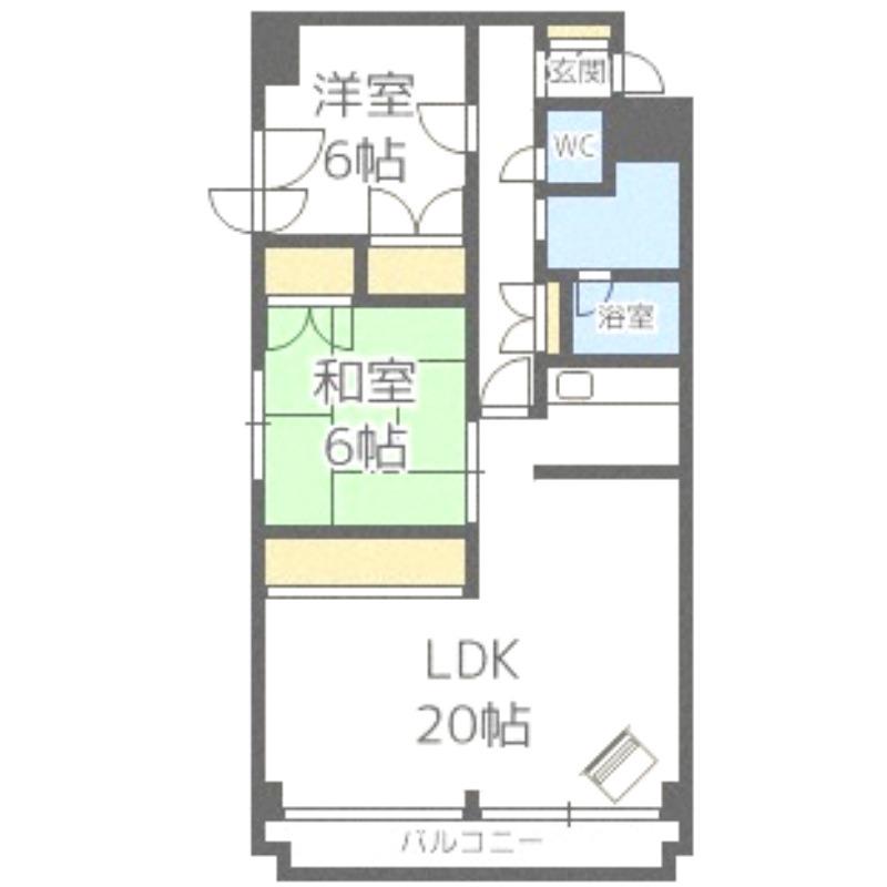 高伸ハイツ(2LDK/5階)の間取り写真