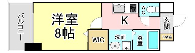 グランデール(1K/5階)の間取り写真