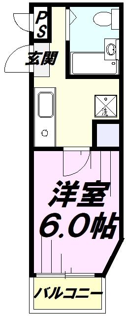 コージー久米川(1K/2階)の間取り写真