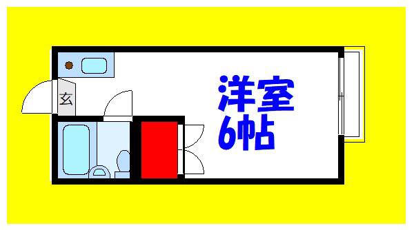クレール2(ワンルーム/1階)の間取り写真