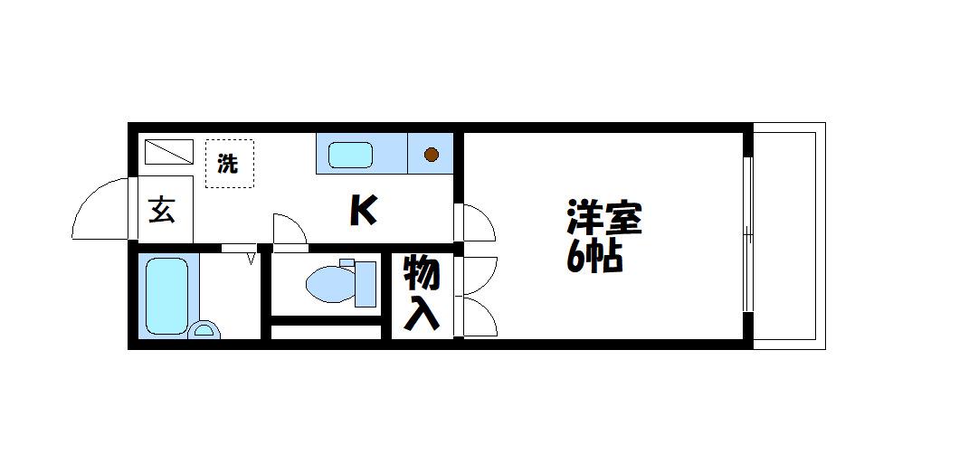 第2レンツェン(1K/3階)の間取り写真