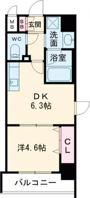 レシオ千里丘(1DK/5階)の間取り写真