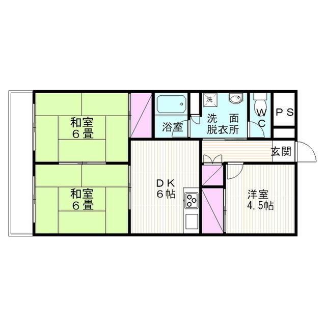 丸山コーポA棟(3DK/3階)の間取り写真