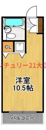 ガーデン弁天町(ワンルーム/7階)の間取り写真