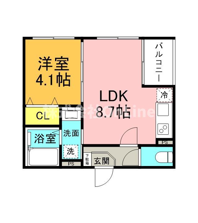 ハーモニーテラスTOWA(1LDK/1階)の間取り写真