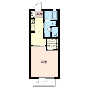 ヒュースロア(1K/2階)の間取り写真