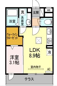 パーチェ浄心(1LDK/3階)の間取り写真