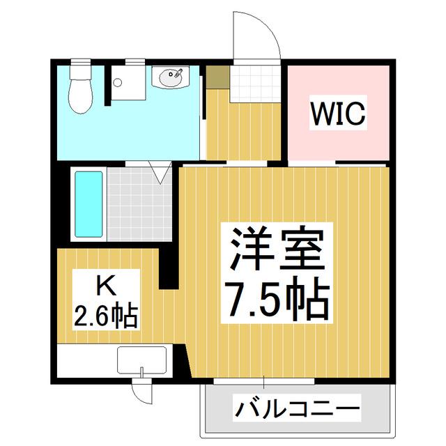 ヴィラージュウエスト(1K/2階)の間取り写真