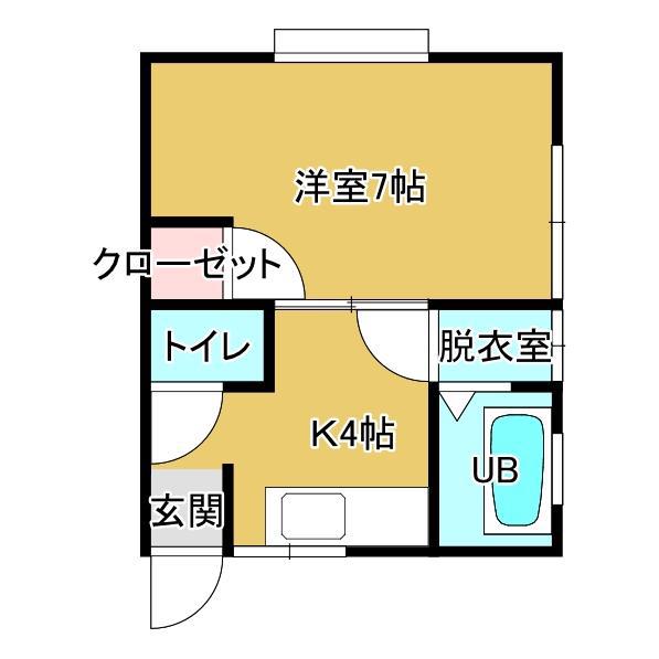ピアアーム II(1K/2階)の間取り写真
