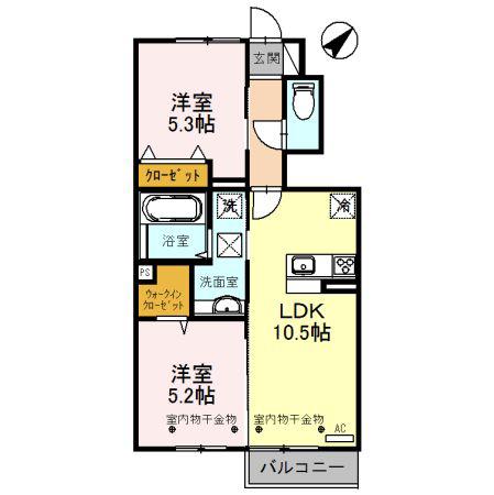 D-ROOM道下(2LDK/1階)の間取り写真