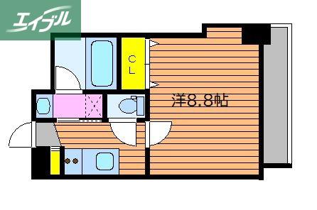 月光岡山市役所前(1K/7階)の間取り写真