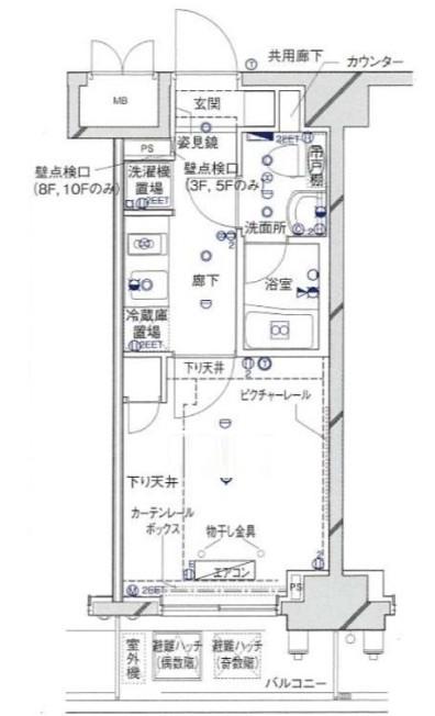 ライジングプレイス堀切(1K/7階)の間取り写真
