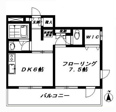 オーベンK(1DK/3階)の間取り写真