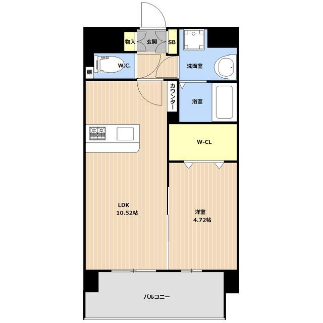 HARMONY FLATS 那覇松山(1LDK/2階)の間取り写真