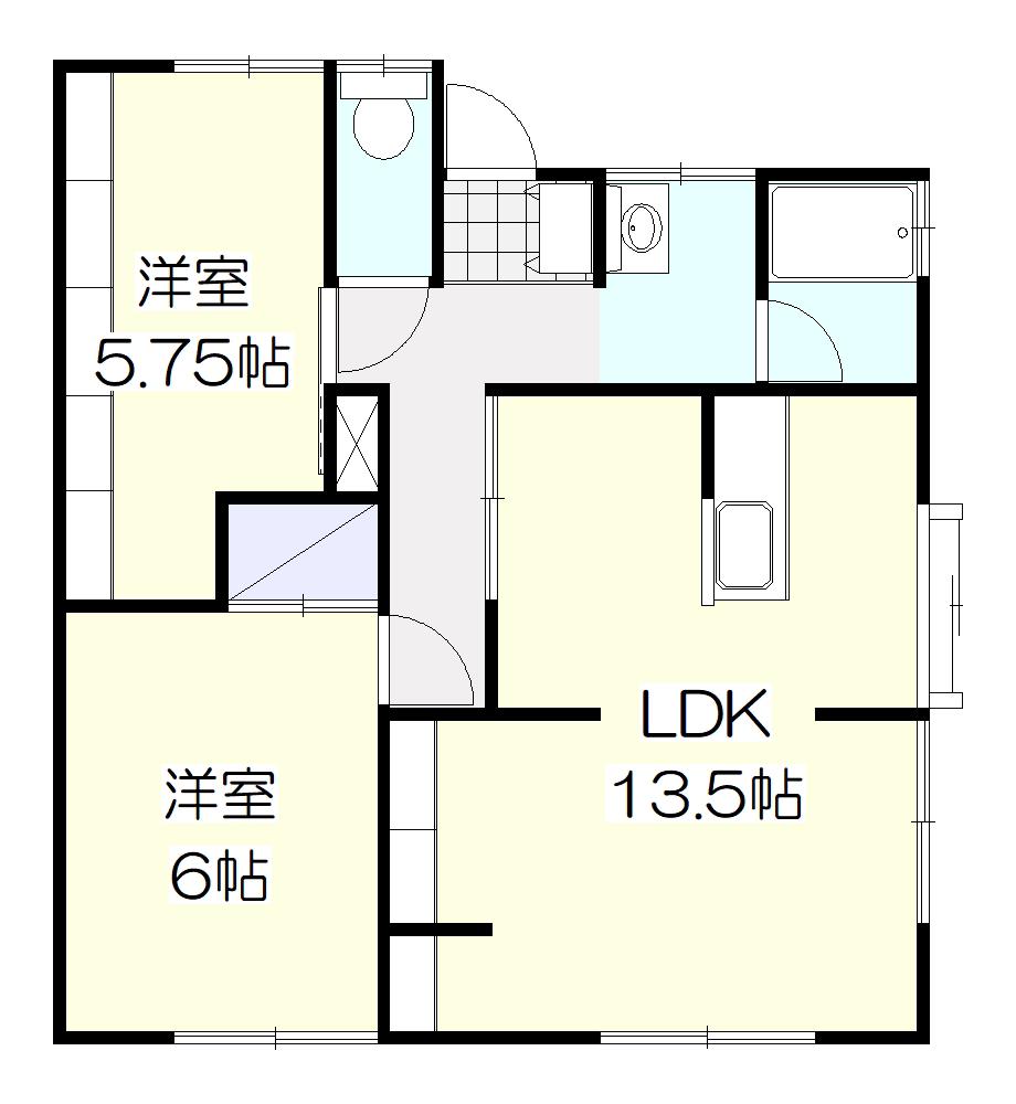 メゾン四ツ葉(2LDK/1階)の間取り写真