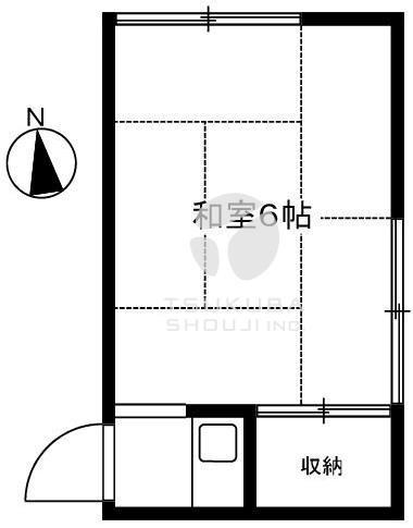 大野アパート(1K/1階)の間取り写真
