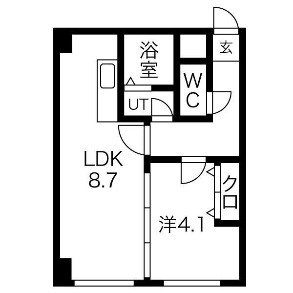 シングルステージ北大前(1LDK/3階)の間取り写真