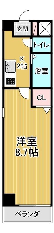 エクセル長池(1K/3階)の間取り写真