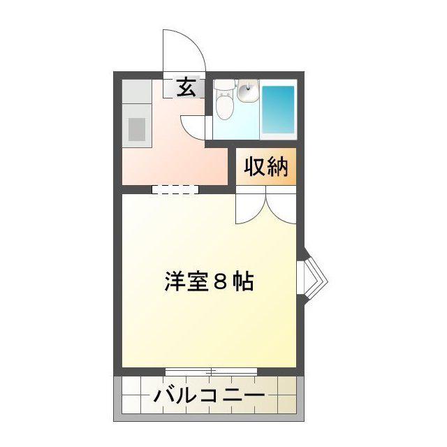 ウエストヒルズI(1K/2階)の間取り写真