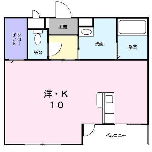 ソレイユ・ル・ヴァン(1K/1階)の間取り写真