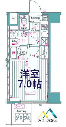 ガーラ・クレスタ横濱関内(1K/11階)の間取り写真