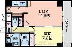 グレンパーク江坂II(1LDK/13階)の間取り写真