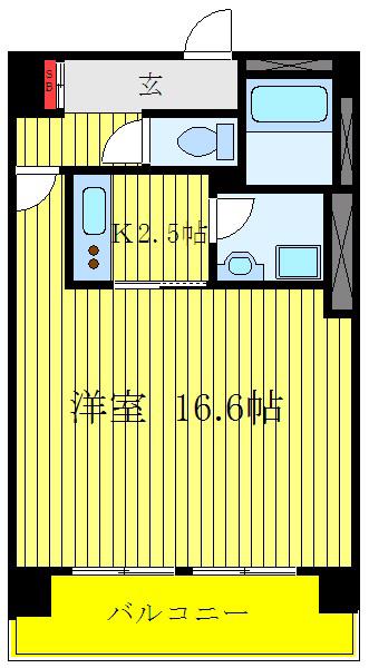 信越ビル(1K/7階)の間取り写真