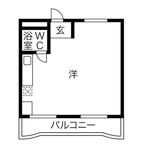 音聞ハイツ(ワンルーム/4階)の間取り写真