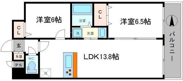 FDSグランツ(2LDK/2階)の間取り写真