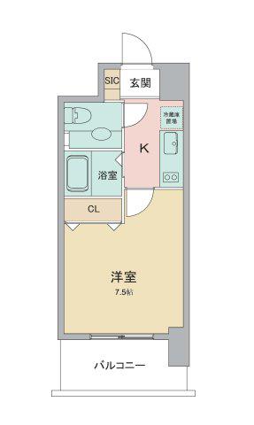 CITYSPIRE名駅南(1K/2階)の間取り写真