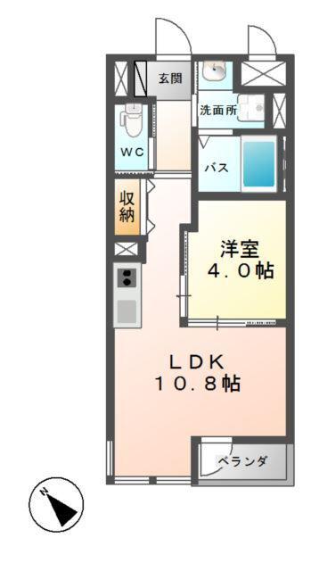 ロワゾ ドゥ ボヌール(1LDK/3階)の間取り写真