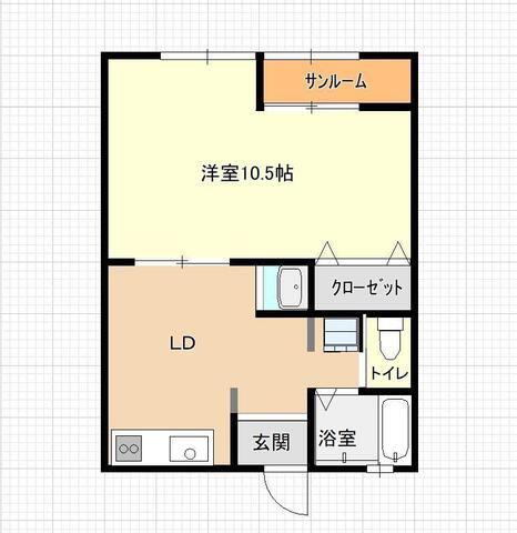 ハイツ北新井(1DK/1階)の間取り写真