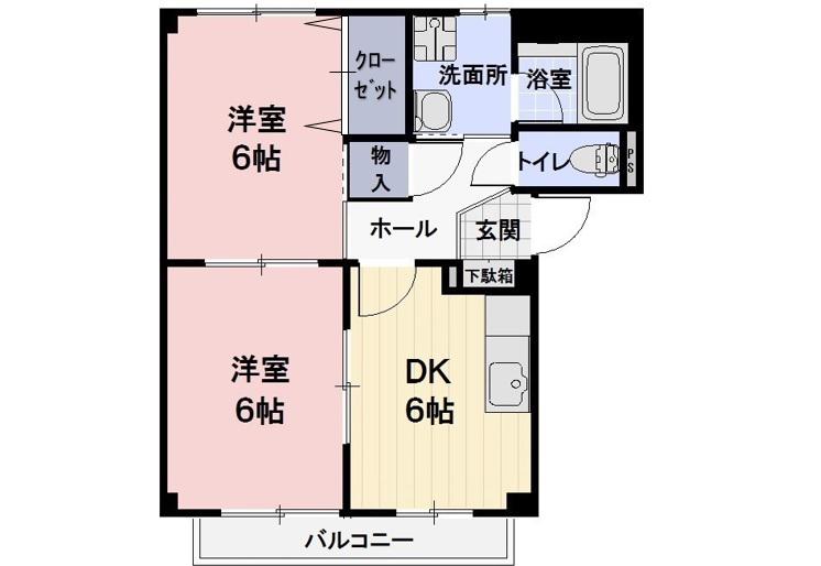 OISEAU BLEU A(2DK/1階)の間取り写真