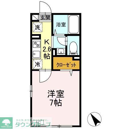 グリーンヴィラ(1K/2階)の間取り写真