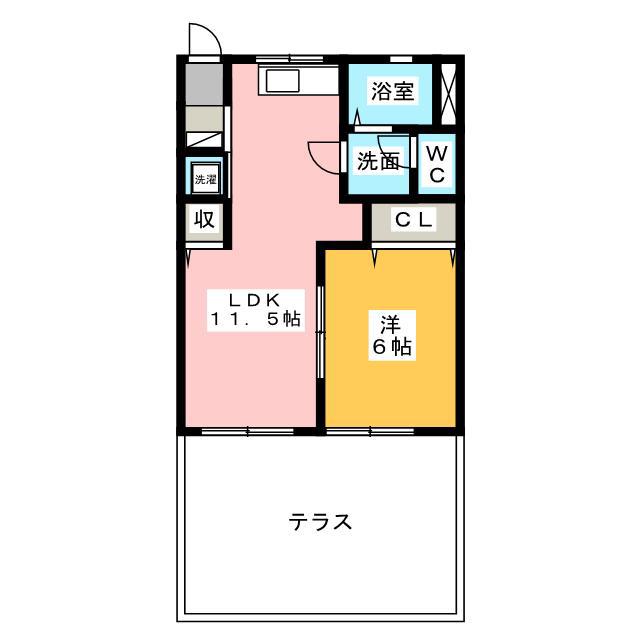 ハイツサンライズB(1LDK/1階)の間取り写真
