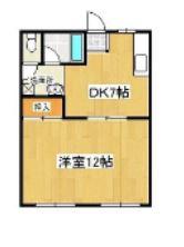 コーポラス田主丸(1DK/1階)の間取り写真