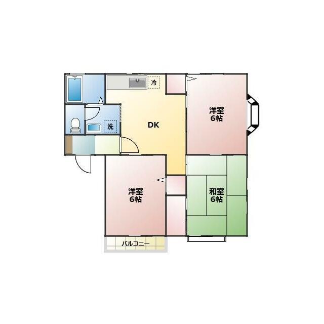 第3スカイハイツ(3DK/2階)の間取り写真