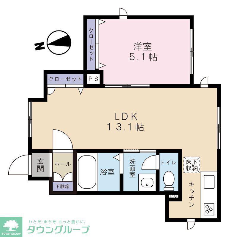 コンフォート学芸大学(1LDK/1階)の間取り写真