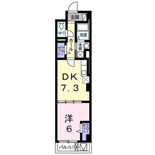 KSコート京都(1DK/4階)の間取り写真