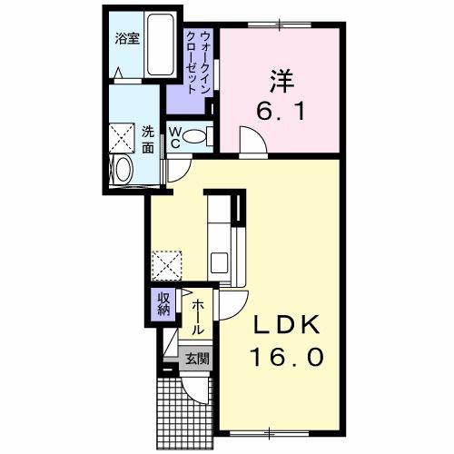 ガーディノディルースII(1LDK/1階)の間取り写真