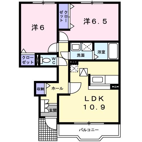 アンダンテ(2LDK/1階)の間取り写真