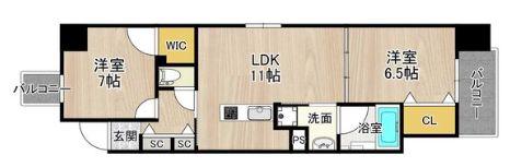 CITY SPIRE日本橋高津(2LDK/5階)の間取り写真
