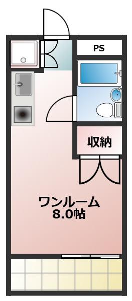 サンライト日吉(ワンルーム/1階)の間取り写真