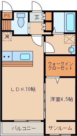 アルプスグリーン(1LDK/1階)の間取り写真