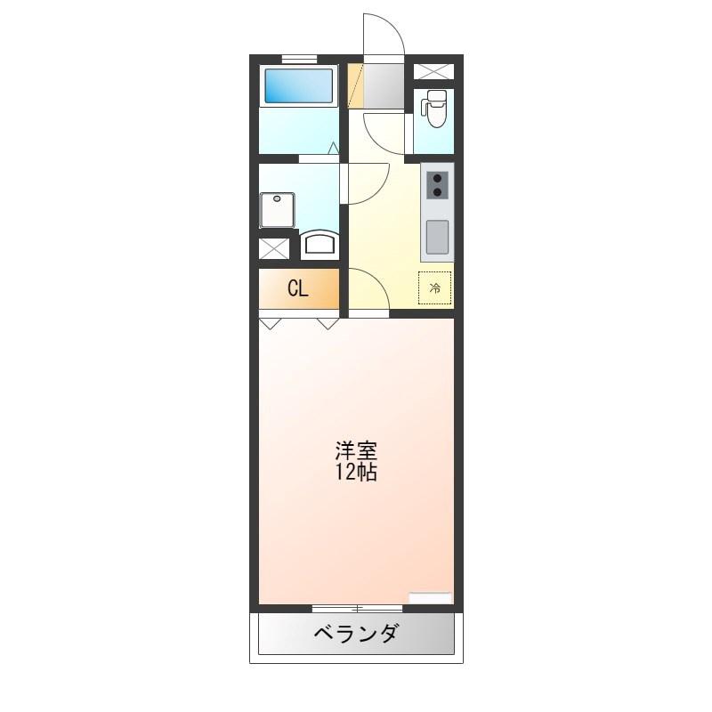RIGHT PURE(1K/1階)の間取り写真