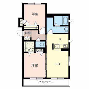 シャーメゾン南茨木(2LDK/3階)の間取り写真