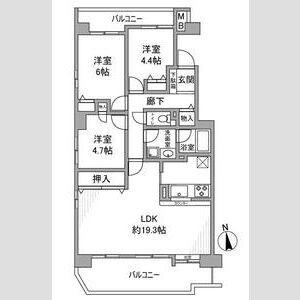 藤和シティコープ神山II(3LDK/8階)の間取り写真