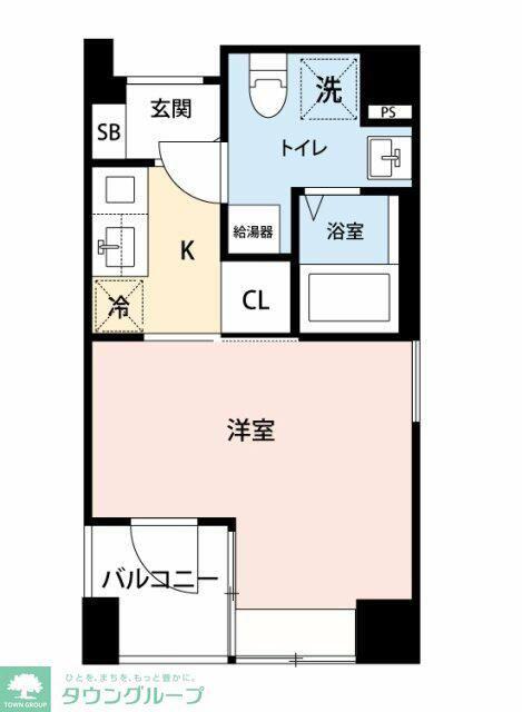 アランシア鶴見(1K/7階)の間取り写真